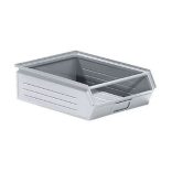 Nyitott tárolódoboz acéllemezből, térfogat 16 liter, 310x447x145 mm, horganyzott