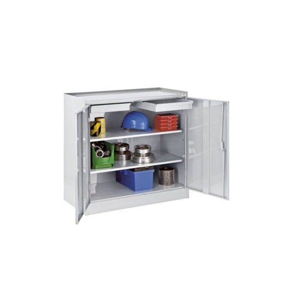 Szerszámszekrény, 1 000 x 500 x 1 000 mm, 2 fiókkal, 2 polccal