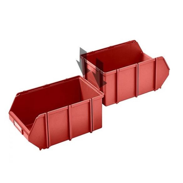 Elöl nyitott összekapcsolható tárolódoboz 210x341x167 mm (kék) ( 10 db/cs)