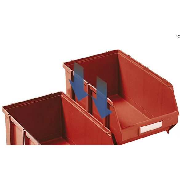 Elöl nyitott összekapcsolható tárolódoboz 307x500x190 mm (kék) ( 4 db/cs )