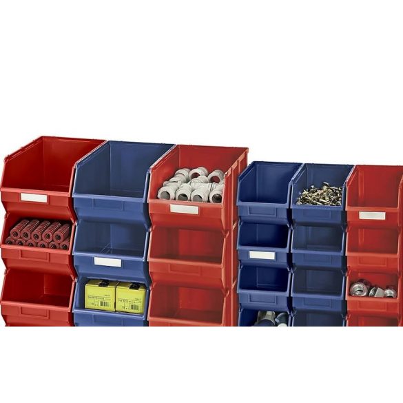 Elöl nyitott összekapcsolható tárolódoboz 307x500x190 mm (kék) ( 4 db/cs )