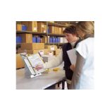 Asztali tartó bemutatótáblákhoz, komplett készlet, 30 db DIN A4 táblával