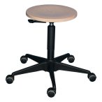   Munkahelyi zsámoly gázrugós magasságállítással, öttalpú acélcső váz görgőkkel, ülés rétegelt bükkfa lemezből