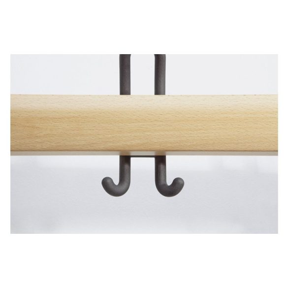 Öltözőpad, egyoldalas, bükkfa, 2 000 mm, 8 kettős akasztó 