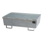   Acél felfogótálca,  1200 x 800 x 415 mm, tűzihorganyzott, rácsrostéllyal