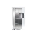 Rozsdamentes acél szekrény, széfszekrény, 8 rekesz, 625 x 500 x 1800 mm