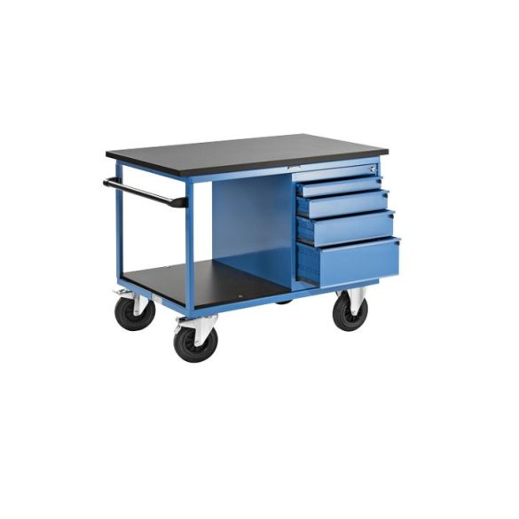 Prémium szerelőkocsi, 4 fiók, MDF-munkalap