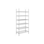   Higénikus krómozott rácsos állvány 6 db 150 kg / polc 910x610x2180 mm
