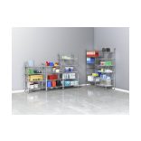 Higénikus krómozott rácsos állvány 4 db 250 kg / polc 910x360x1370 mm