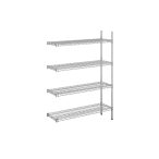   Higénikus krómozott rácsos kieg. állvány 4 db 250 kg / polc 910x360x1370 mm