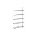   Higénikus krómozott rácsos kieg. állvány 5 db 250 kg / polc 910x360x1880 mm