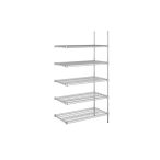   Higénikus krómozott rácsos kieg. állvány 5 db 250 kg / polc 910x610x1880 mm