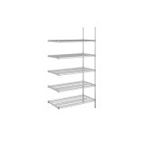 Higénikus krómozott rácsos kieg. állvány 5 db 250 kg / polc 910x610x1880 mm