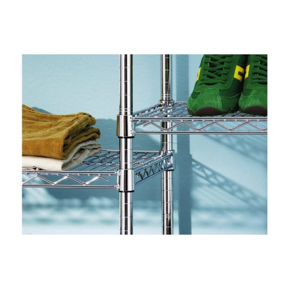 Higénikus krómozott rácsos kieg. állvány 6 db 250 kg / polc 910x610x2180 mm