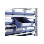 Kapcsolható állvány dobozokkal, 10 polc, mélység 336 mm