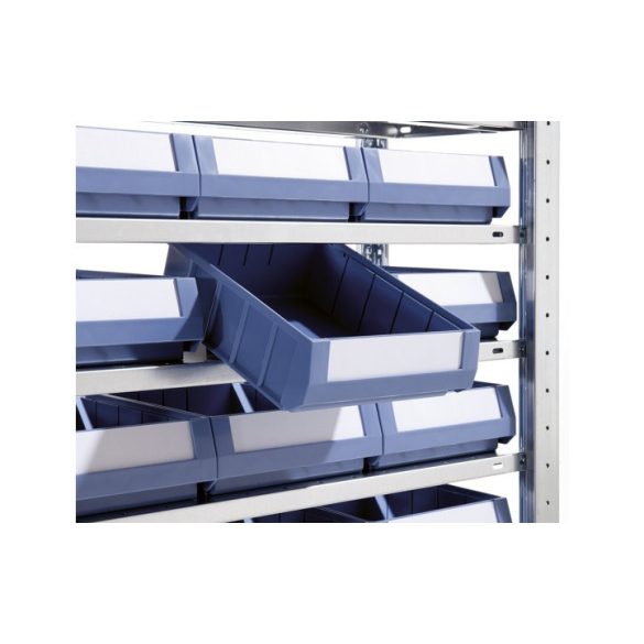 Kapcsolható állvány dobozokkal, 10 polc, mélység 336 mm