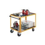   2 polcos professzionális szerelőkocsi, felpattintható fogantyúval, h x szé 1350x800 mm, teherbírás 750 kg