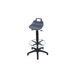 Munkahelyi zsámoly gázrugós, csúszótalpakkal és krómozott lábtartó gyűrűvel