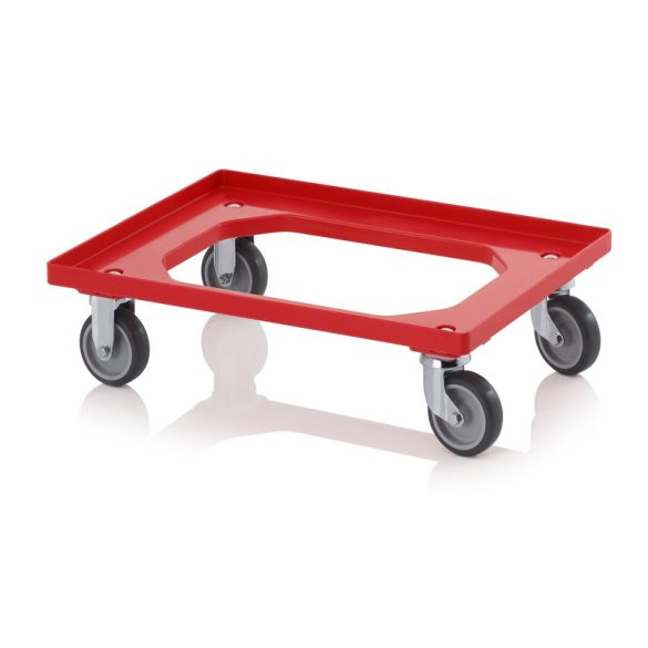 RO 64 GU BO-3020 szállító roller 2 irányítható kerék, 2 fix kerék 620x420 mm (piros)