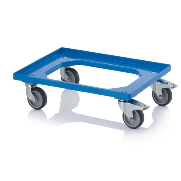 RO 64 GU FE-5015 szállító keret 4 irányítható kerék 2 fékes 620x420 mm (kék)
