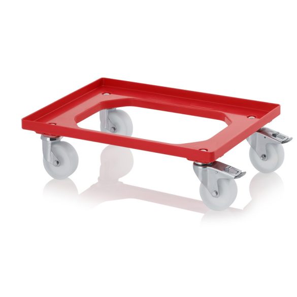 RO 64 PA FE-3020 szállító keret 4 irányítható kerék 2 fékes 620x420 mm (piros)