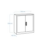 MB Fém irattároló szekrény 1 polccal 1000x420x1000 mm