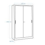 Tolóajtós szekrény 4 polccal 1200x450x2000 mm