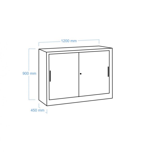 Tolóajtós szekrény 1 polccal 1200x450x900 mm