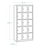 15 rekeszes szekrény   900x500x1850  mm