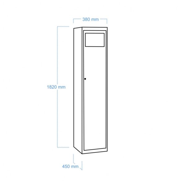 Munkaruhagyűjtő szekrény 380 x 450 x 1820 mm (WASH COLL 380 NEW)