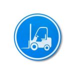   Targonca közlekedés figyelmeztető öntapadó padlójelölés Ø 300 mm