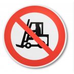   Targoncával behajtani, közlekedni tilos öntapadó padlójelölés Ø 500 mm