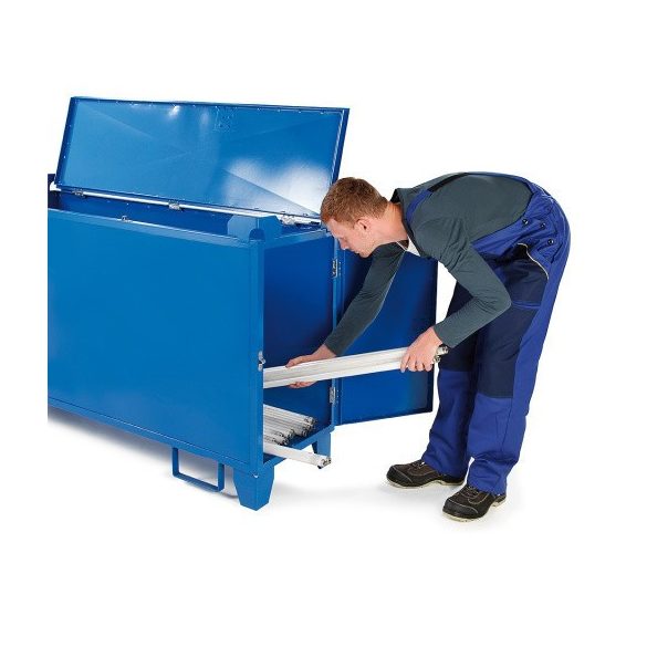 640 literes festett fénycsőtároló, kombinált nyitású, 1600x500x800 mm