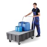 Kerekes műanyag gyűjtőkád, 805x1205x1040 mm, 250 L