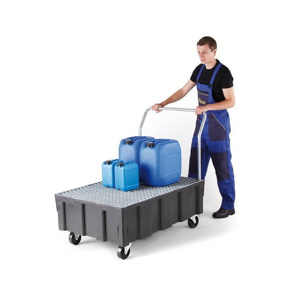 Kerekes műanyag gyűjtőkád, 805x1205x1040 mm, 250 L