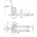 Gyalogkíséretű alacsonyemelésű elektromos targonca