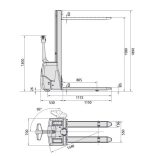 Gyalogkíséretű magasemelésű elektromos targonca
