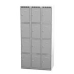 Öltözőszekrény-szürke/kék, 12 ajtós