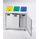 TRIPLE fém szelektív edény, 3 x 32 l, 800x300x875 mm