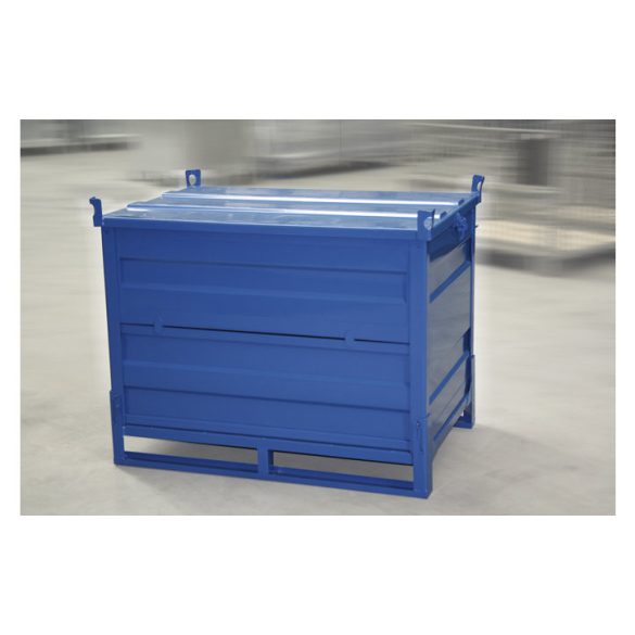 Összecsukható lemez konténer fedéllel 1240x840x985 mm