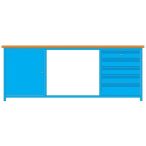 MV Munkaasztal 5 fiókkal, 1 szekrénnyel 2000x700x850 mm , 