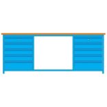 MV Munkaasztal 10 fiókkal 2000x700x850 mm