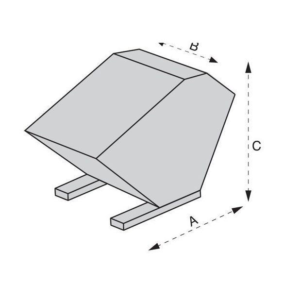 1700 literes "PROFI" billenő konténer, 2210x1570x1090/1330 mm