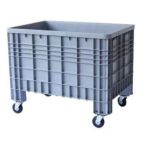   Merevítőbordás kerekes műanyag konténer, 1200x800x950 mm 520 L