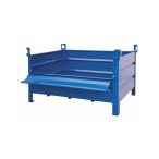   Daruzható fém konténer lehajtható ajtóval 800x600x600 mm t.b. 750 kg 