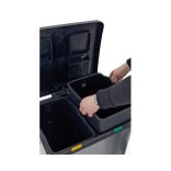 Lábpedálos rozsdamentes szelektív hulladéktároló 2x 12 l, 405x382x430 mm