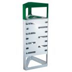   Háromszög alakú hulladéktároló fedéllel, szelektív hulladékhoz, zöld, 45 L