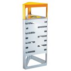   Háromszög alakú hulladéktároló fedéllel, szelektív hulladékhoz, sárga, 45 L