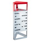   Háromszög alakú hulladéktároló fedéllel, szelektív hulladékhoz, piros, 45 L