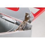 Háromszög alakú hulladéktároló fedéllel, szelektív hulladékhoz, piros, 45 L